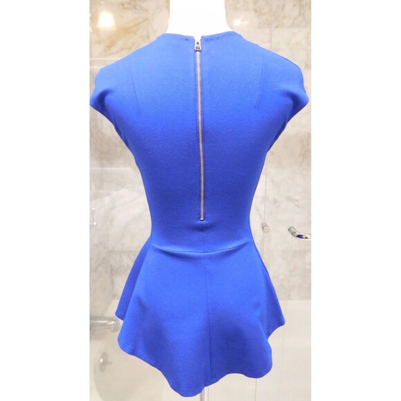 Women's WILFRED Royal Blue Cap Sleeve V-Neck Rayon Blend Top XXS - Picture 4 of 6